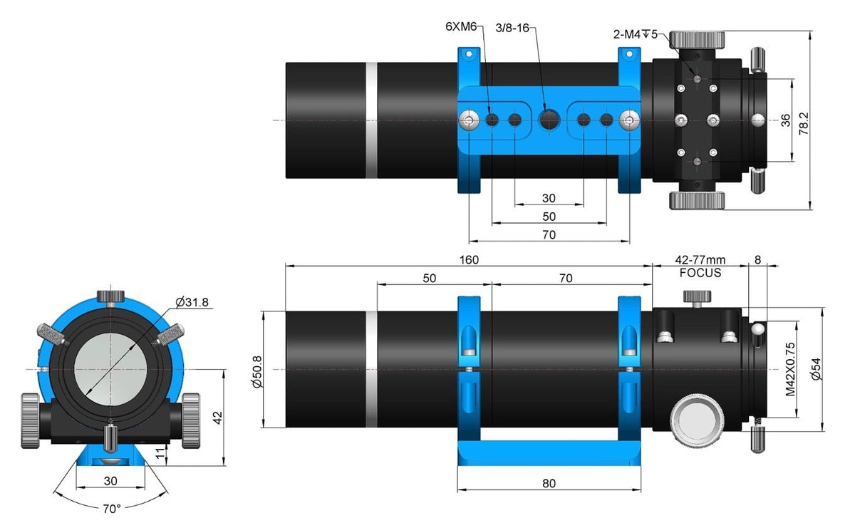 GIORDANO® FS-200AR – Telescopio Guida 200mm f/4.5 con Anelli di supporto - immagine 4
