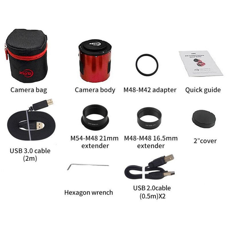 ZWO ASI2400MC Pro fotocamera astronomica a colori per riprese astronomiche, guida o imaging