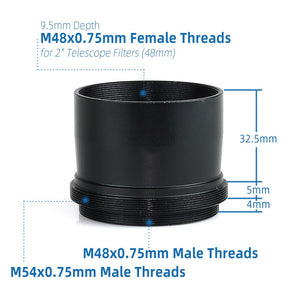 Take adattatore per telescopio da 2 pollici a M48 M54x0,75 mm in metallo