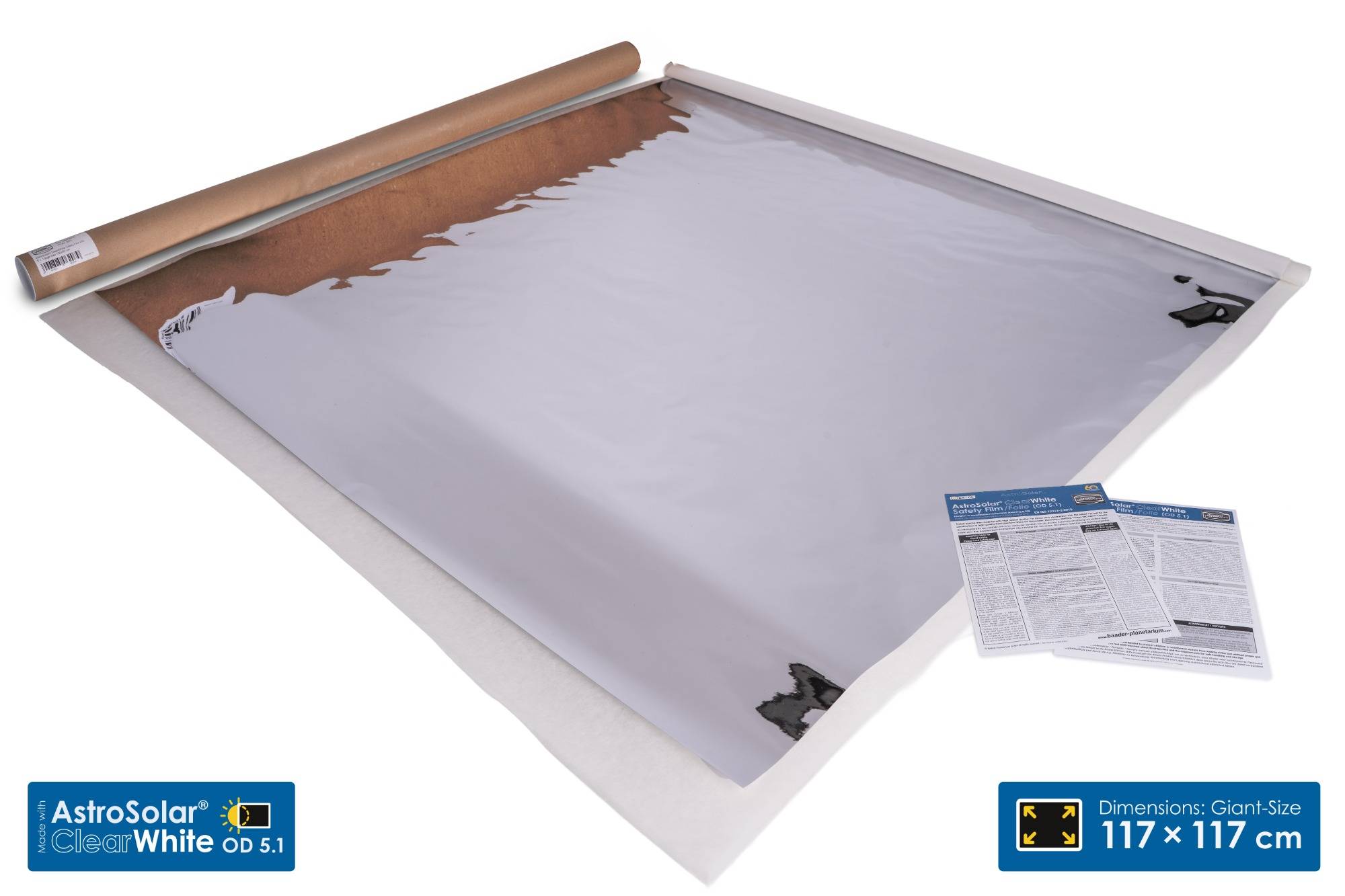 ASTF: AstroSolar® Telescope Filtro OD 5.1 ClearWhite (80mm - 280mm) Filtro Solare (Luce Bianca)