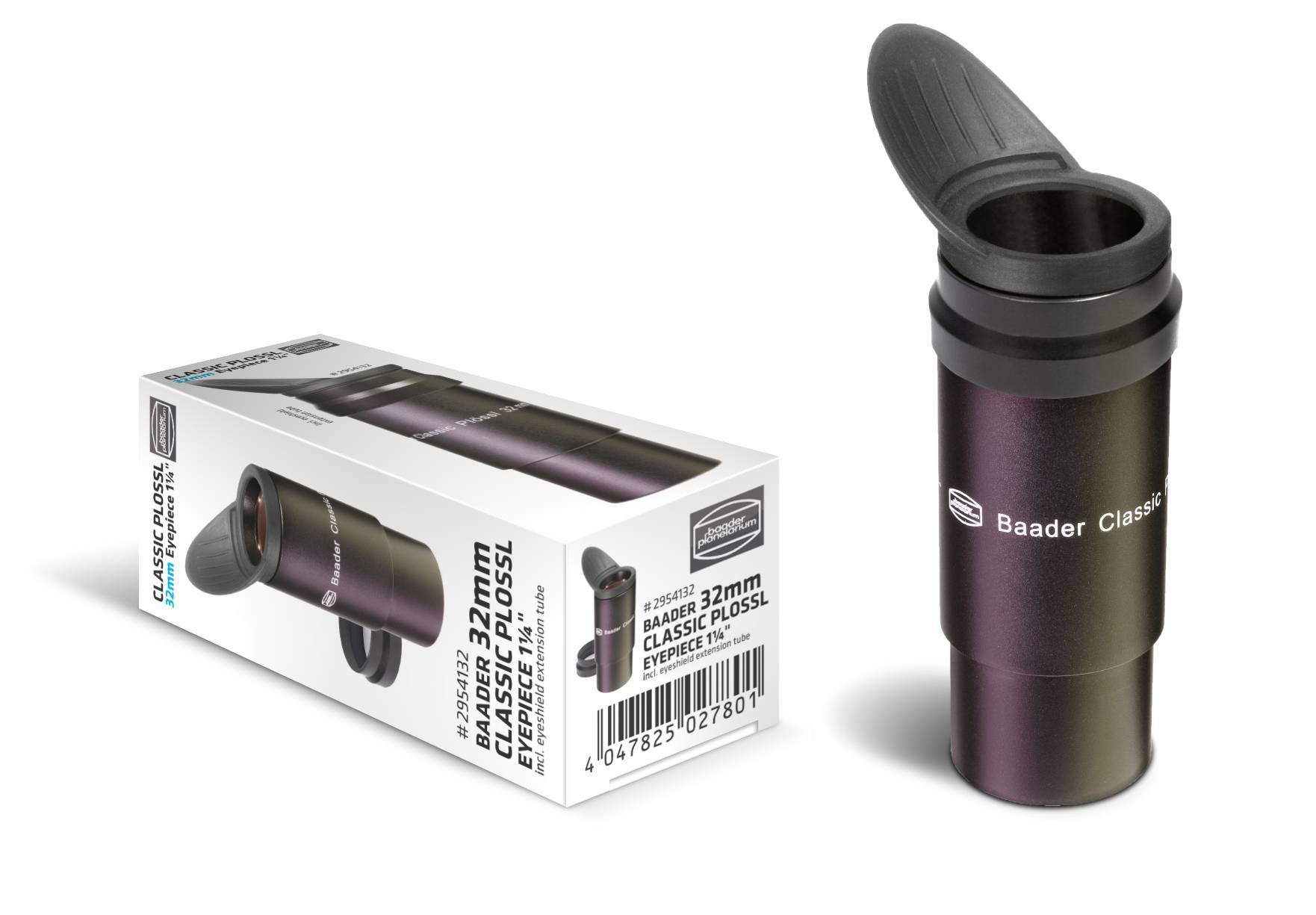Classic Plössl 32mm, 1¼" Oculare (HT-mc) - con aux spacer tube e winged rubber eyecup Accessorio Ottico