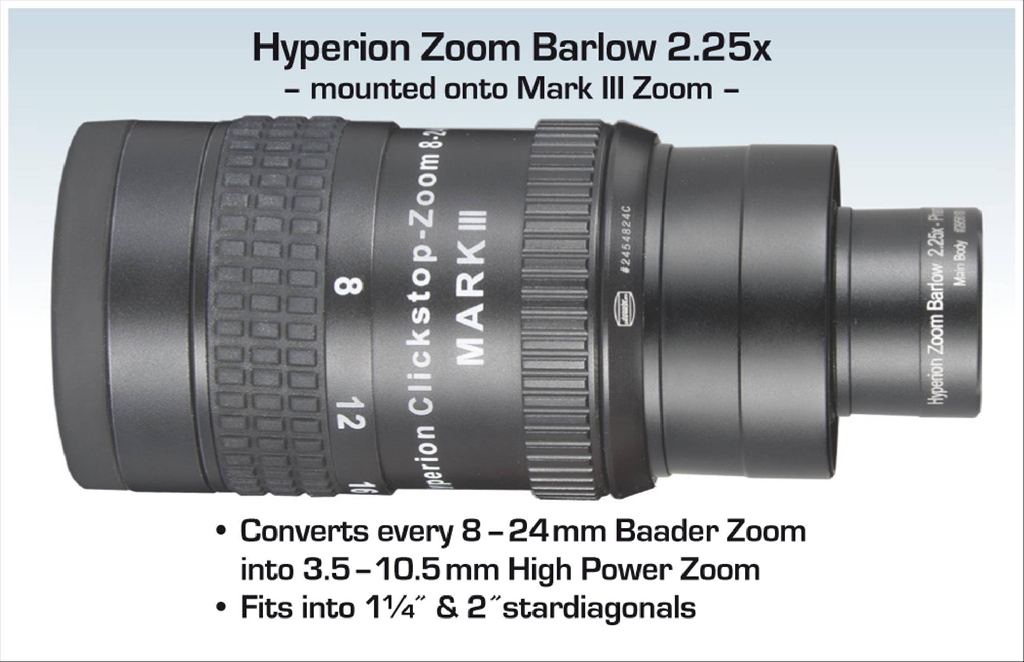 Barlow Lens Hyperion® Zoom (2.25x ) Accessorio Ottico
