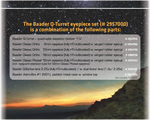 Q-Turret Oculare Set (Oculare revolver, 3x Classic Ortho, 1x Classic Plössl, 1x Q-Barlow 2.25x) Accessorio Ottico