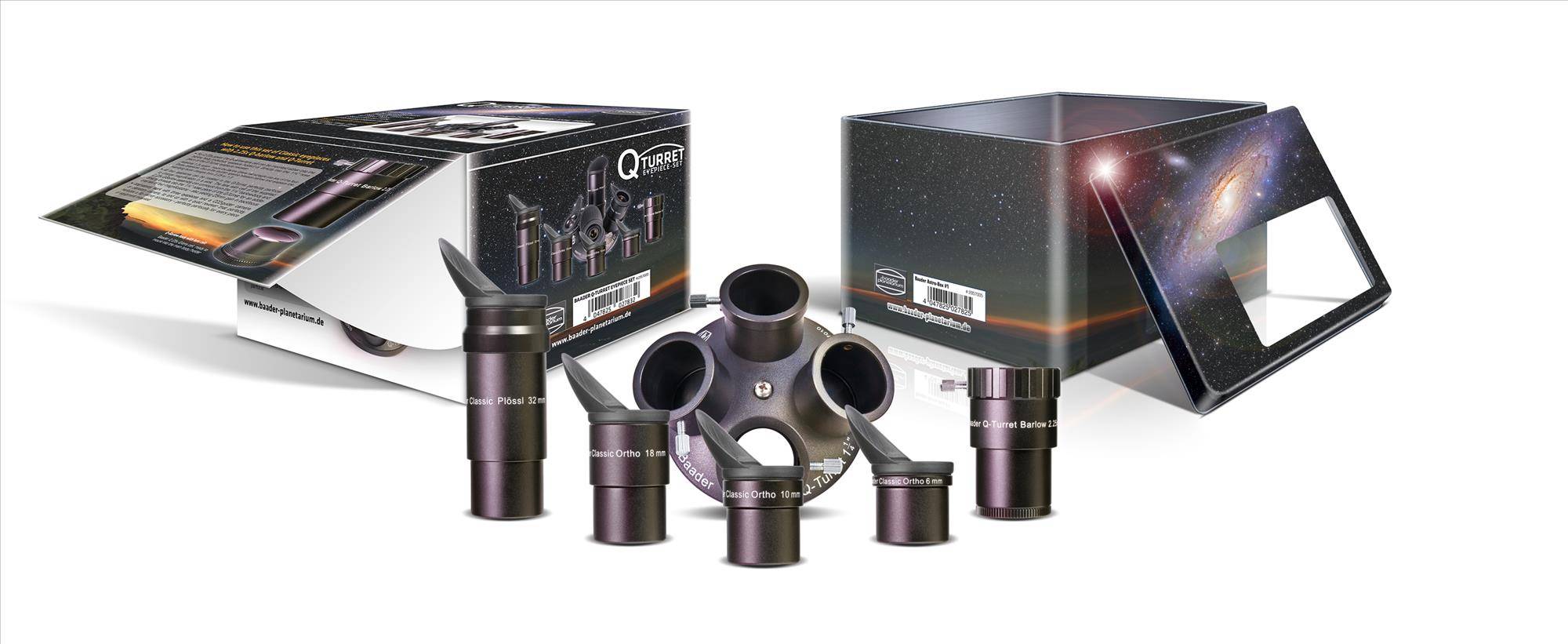 Q-Turret Oculare Set (Oculare revolver, 3x Classic Ortho, 1x Classic Plössl, 1x Q-Barlow 2.25x) Accessorio Ottico
