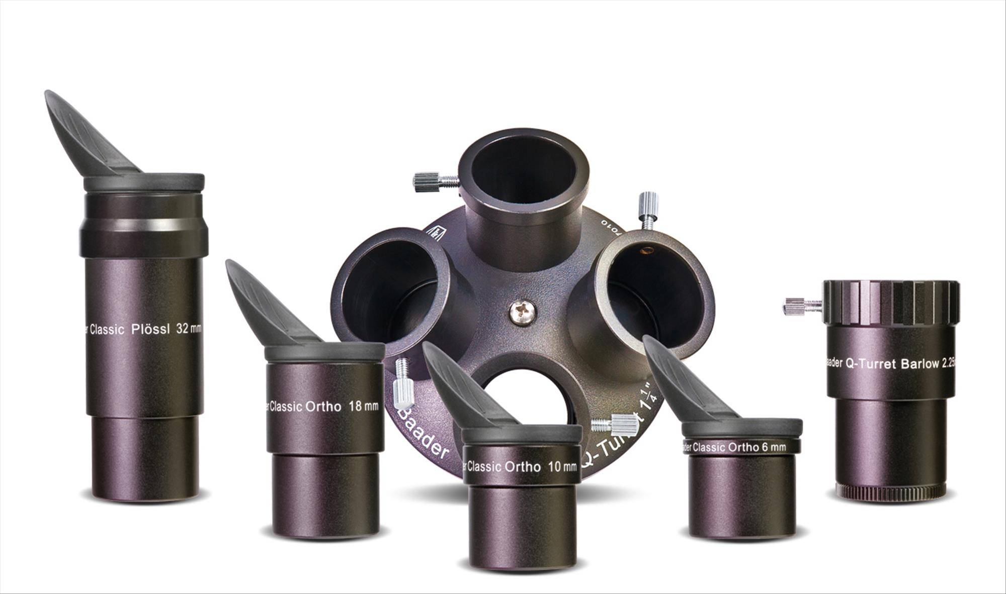 Q-Turret Oculare Set (Oculare revolver, 3x Classic Ortho, 1x Classic Plössl, 1x Q-Barlow 2.25x) Accessorio Ottico