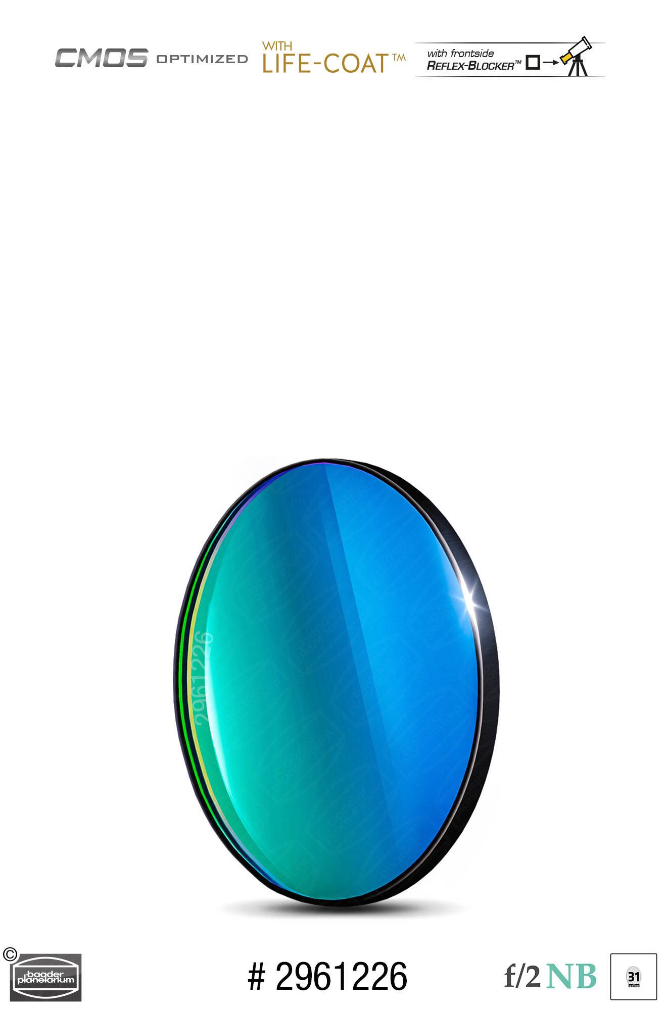 Baader O-III f/2 Highspeed-Filtri (6.5nm) CMOS-ottimizzato Filtro a Banda Stretta (Nebulare)