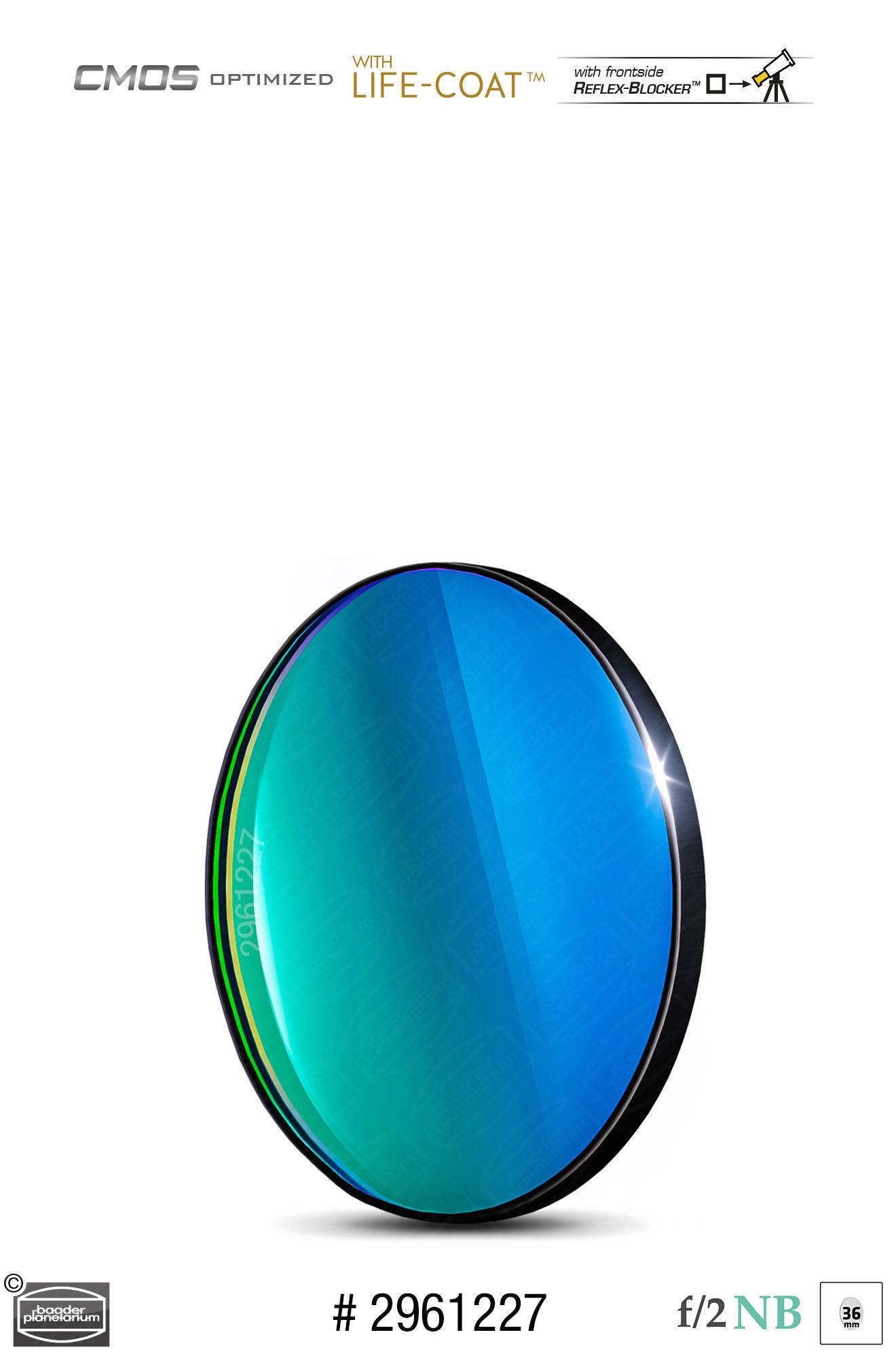 Baader O-III f/2 Highspeed-Filtri (6.5nm) CMOS-ottimizzato Filtro a Banda Stretta (Nebulare)