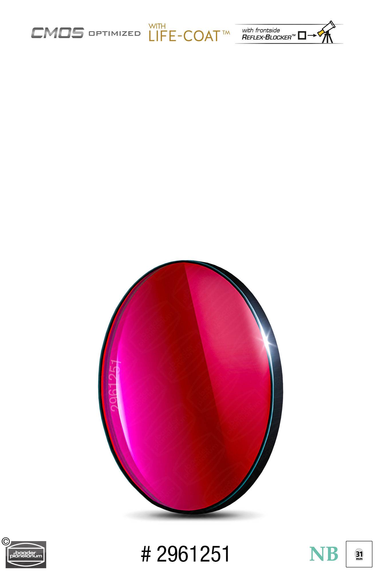 Baader S-II Banda Stretta-Filtri (6.5nm) CMOS-ottimizzato Filtro a Banda Stretta (Nebulare)