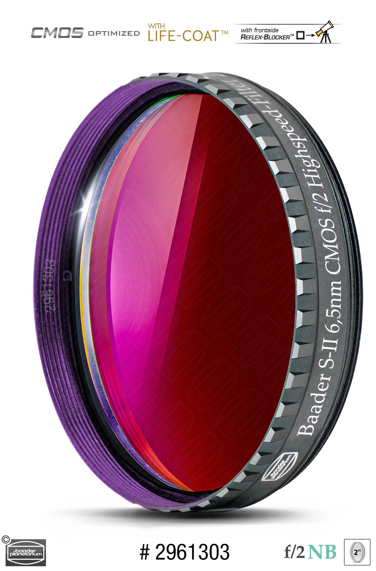 Baader S-II f/2 Highspeed-Filtri (6.5nm) CMOS-ottimizzato Filtro a Banda Stretta (Nebulare)