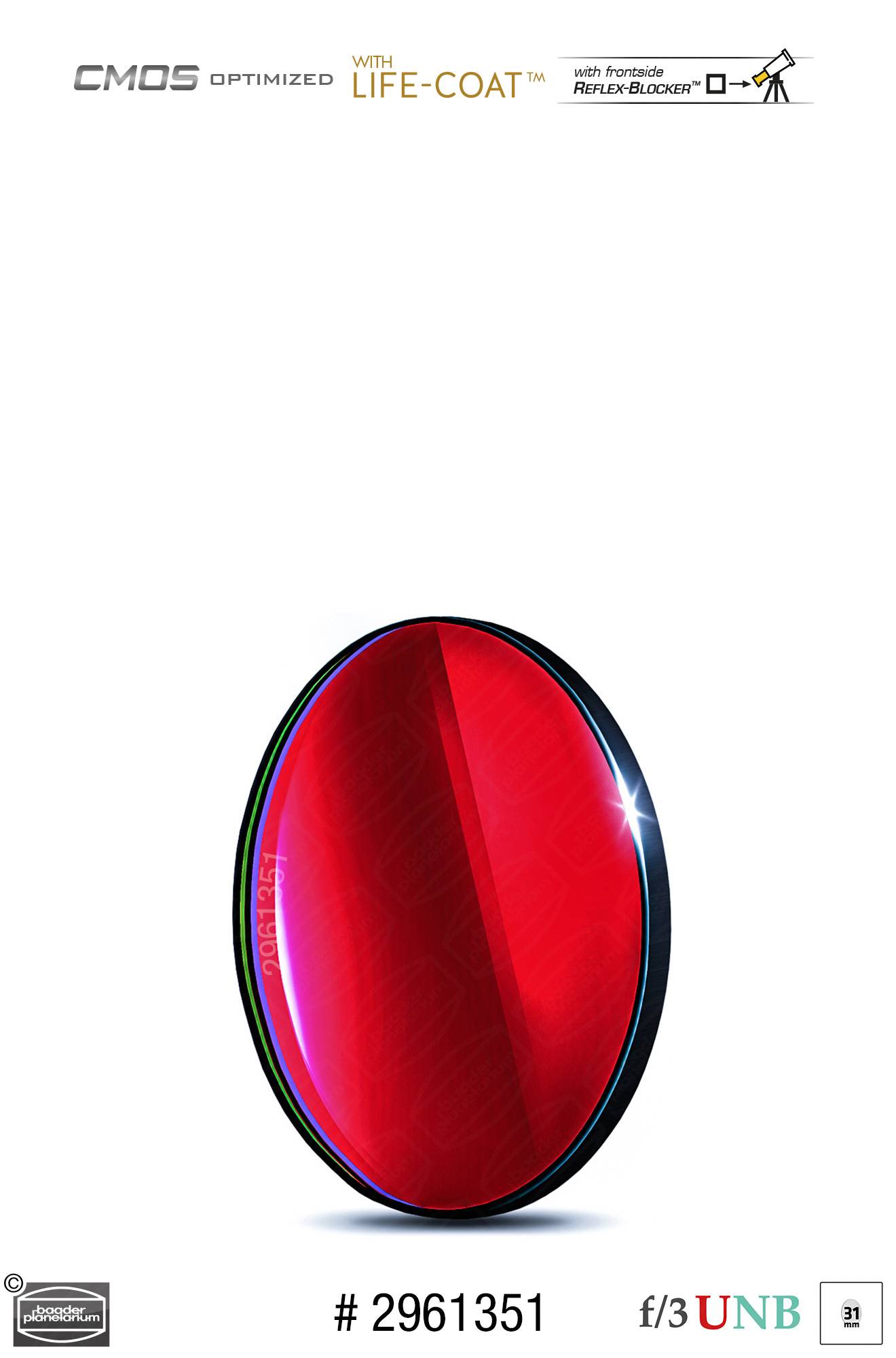 H-alpha f/3 Ultra-Highspeed Filtro (3.5nm) CMOS-ottimizzato Filtro a Banda Stretta (Nebulare)