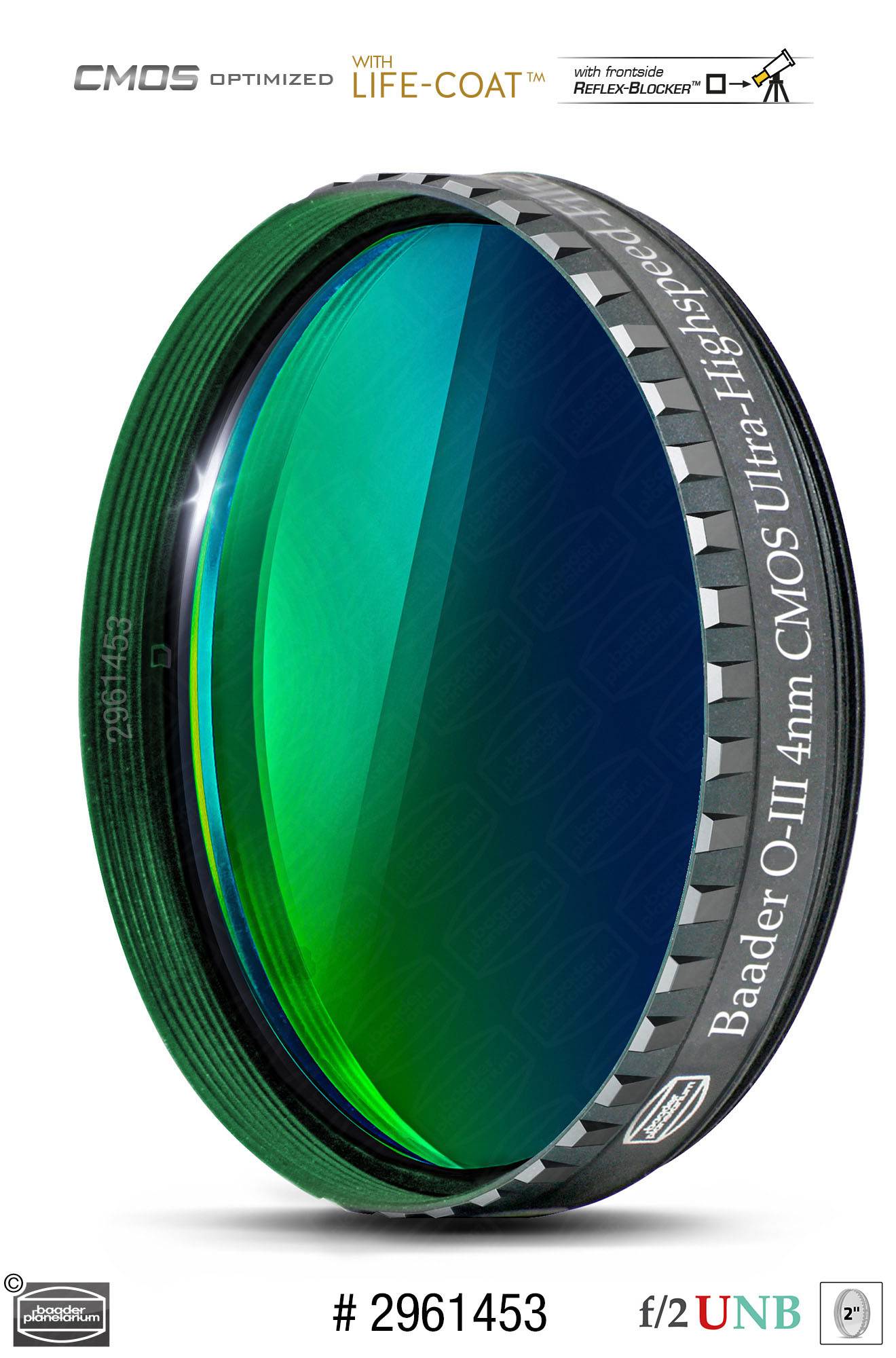 Baader O-III f/2 Ultra-Highspeed-Filtri (4nm) CMOS-ottimizzato Filtro a Banda Stretta (Nebulare)