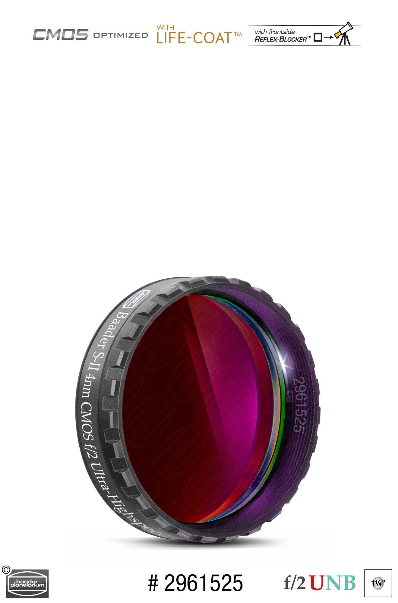 Baader S-II f/2 Ultra-Highspeed-Filtri (4nm) CMOS-ottimizzato Filtro a Banda Stretta (Nebulare)
