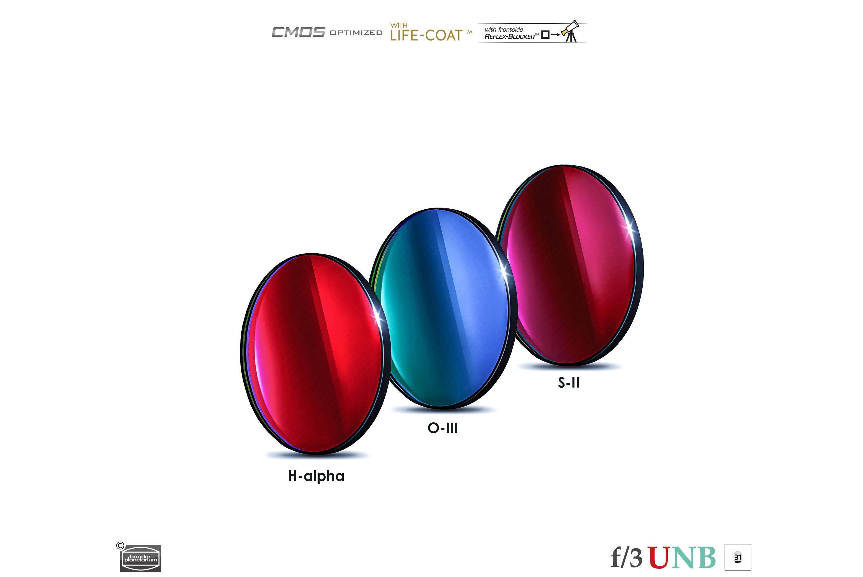 3.5 / 4nm f/3 Ultra-Highspeed Filtro-Set CMOS-ottimizzato (H-alpha / O-III / S-II) Filtro a Banda Stretta (Nebulare)