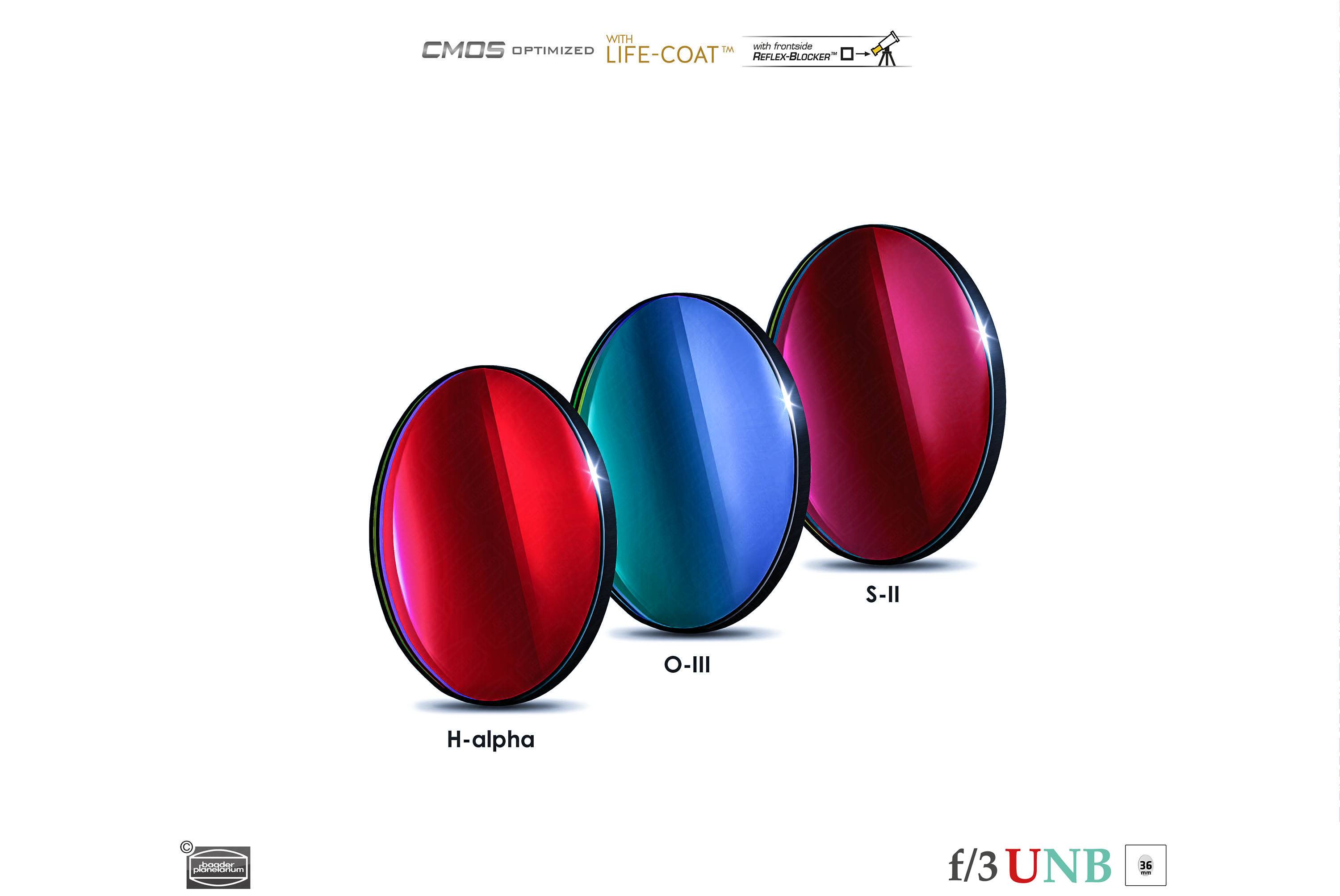 3.5 / 4nm f/3 Ultra-Highspeed Filtro-Set CMOS-ottimizzato (H-alpha / O-III / S-II) Filtro a Banda Stretta (Nebulare)