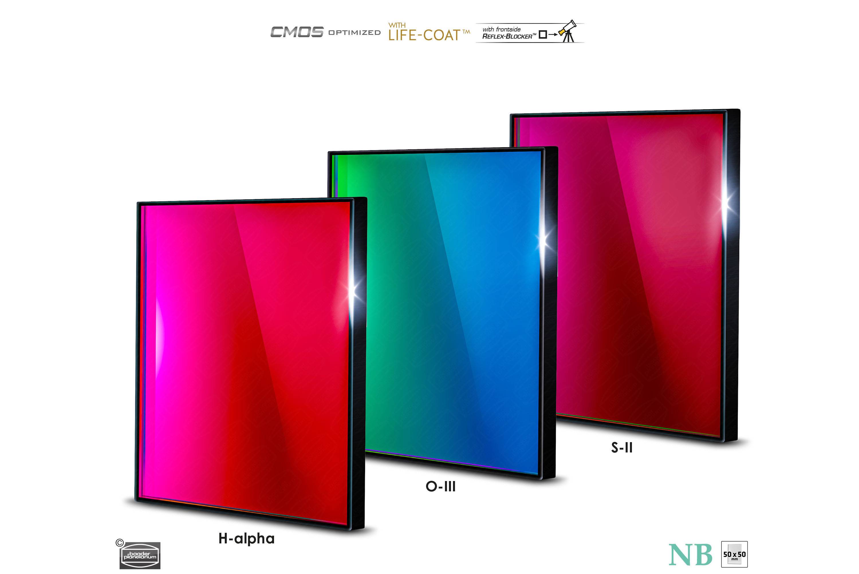 Baader 6.5nm Banda Stretta Filtro-Set CMOS-ottimizzato (H-alpha / O-III / S-II) Filtro a Banda Stretta (Nebulare)