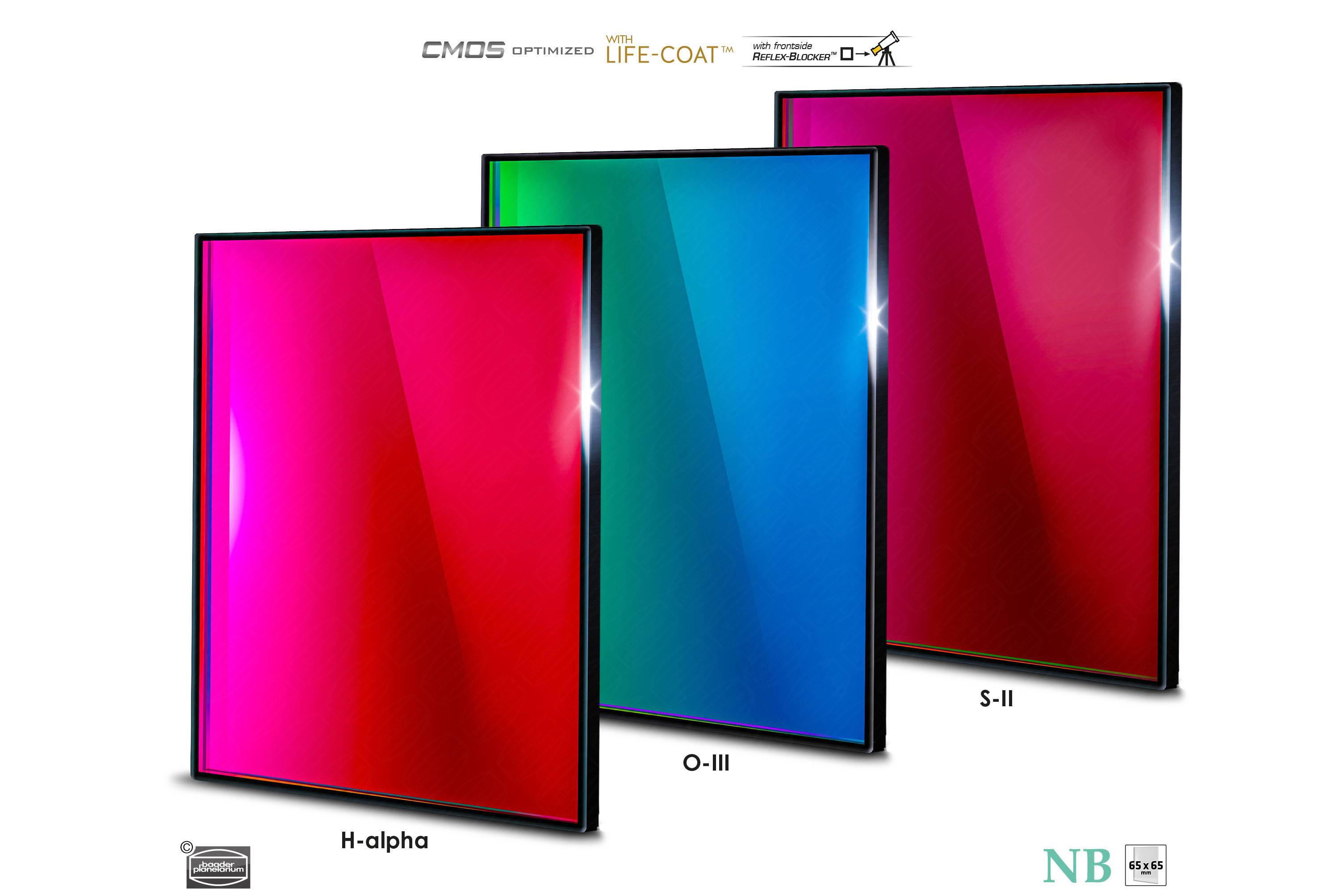 Baader 6.5nm Banda Stretta Filtro-Set CMOS-ottimizzato (H-alpha / O-III / S-II) Filtro a Banda Stretta (Nebulare)