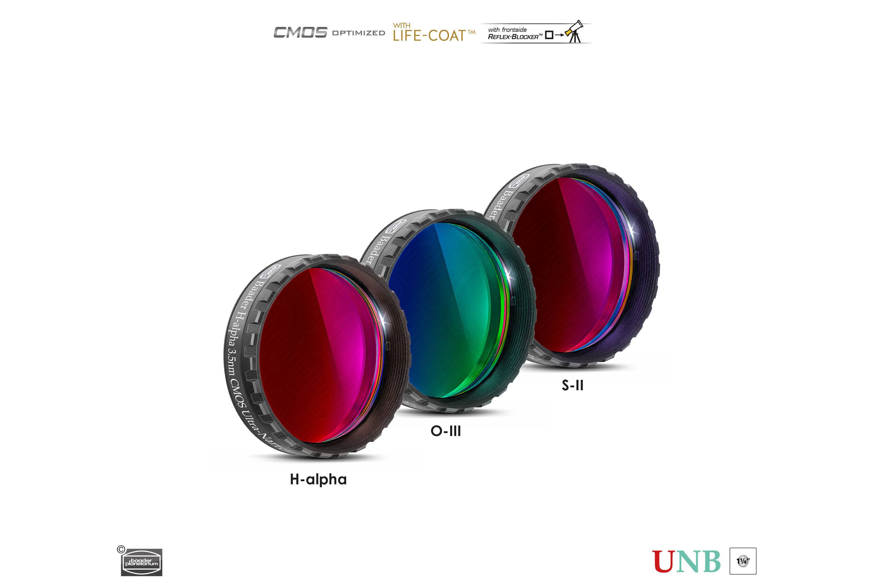 Baader 3.5 / 4nm Ultra-Banda Stretta Filtro-Set CMOS-ottimizzato (H-alpha / O-III / S-II) Filtro a Banda Stretta (Nebulare)