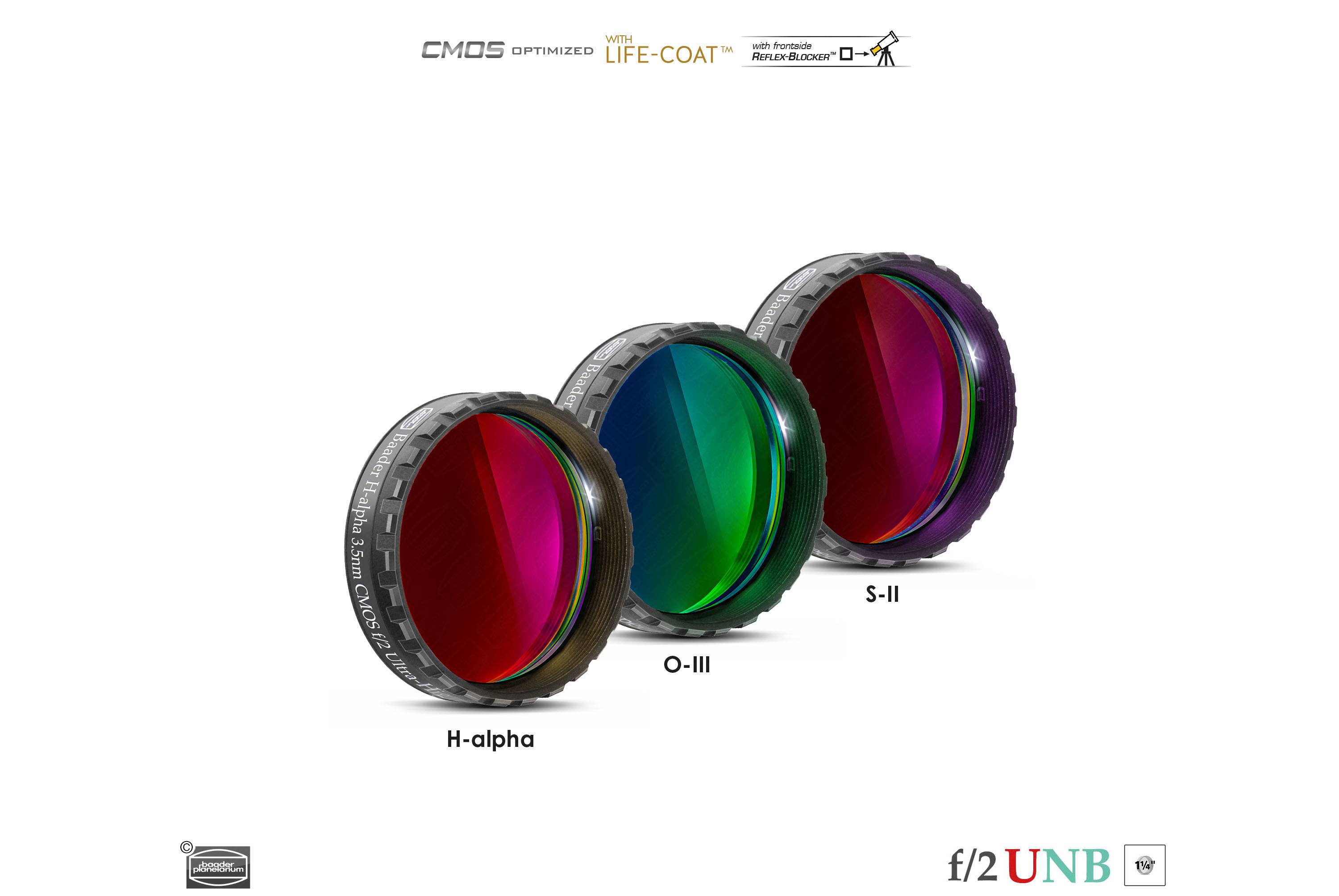 Baader 3.5 / 4nm f/2 Ultra-Highspeed Filtro-Set CMOS-ottimizzato (H-alpha / O-III / S-II) Filtro a Banda Stretta (Nebulare)