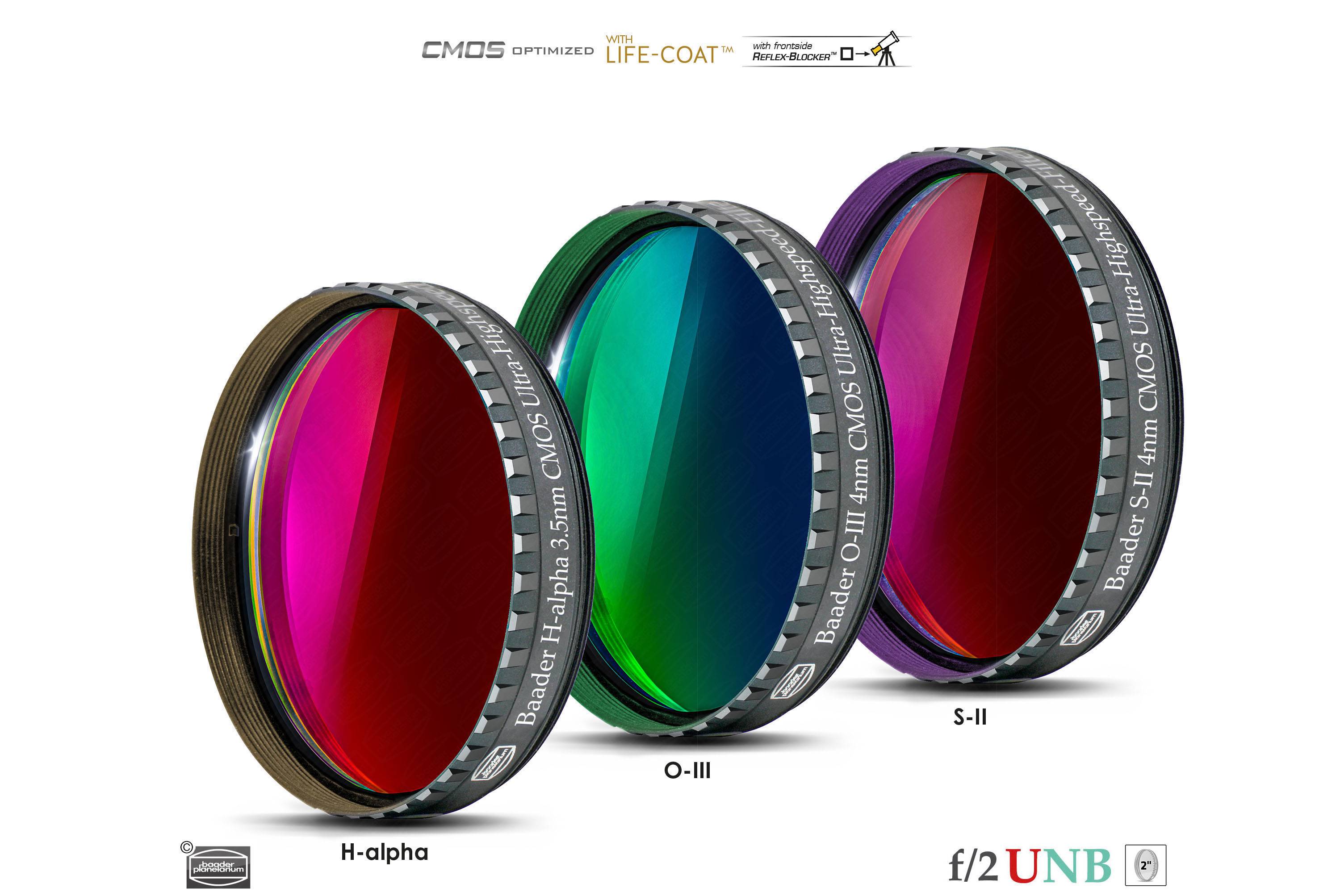 Baader 3.5 / 4nm f/2 Ultra-Highspeed Filtro-Set CMOS-ottimizzato (H-alpha / O-III / S-II) Filtro a Banda Stretta (Nebulare)
