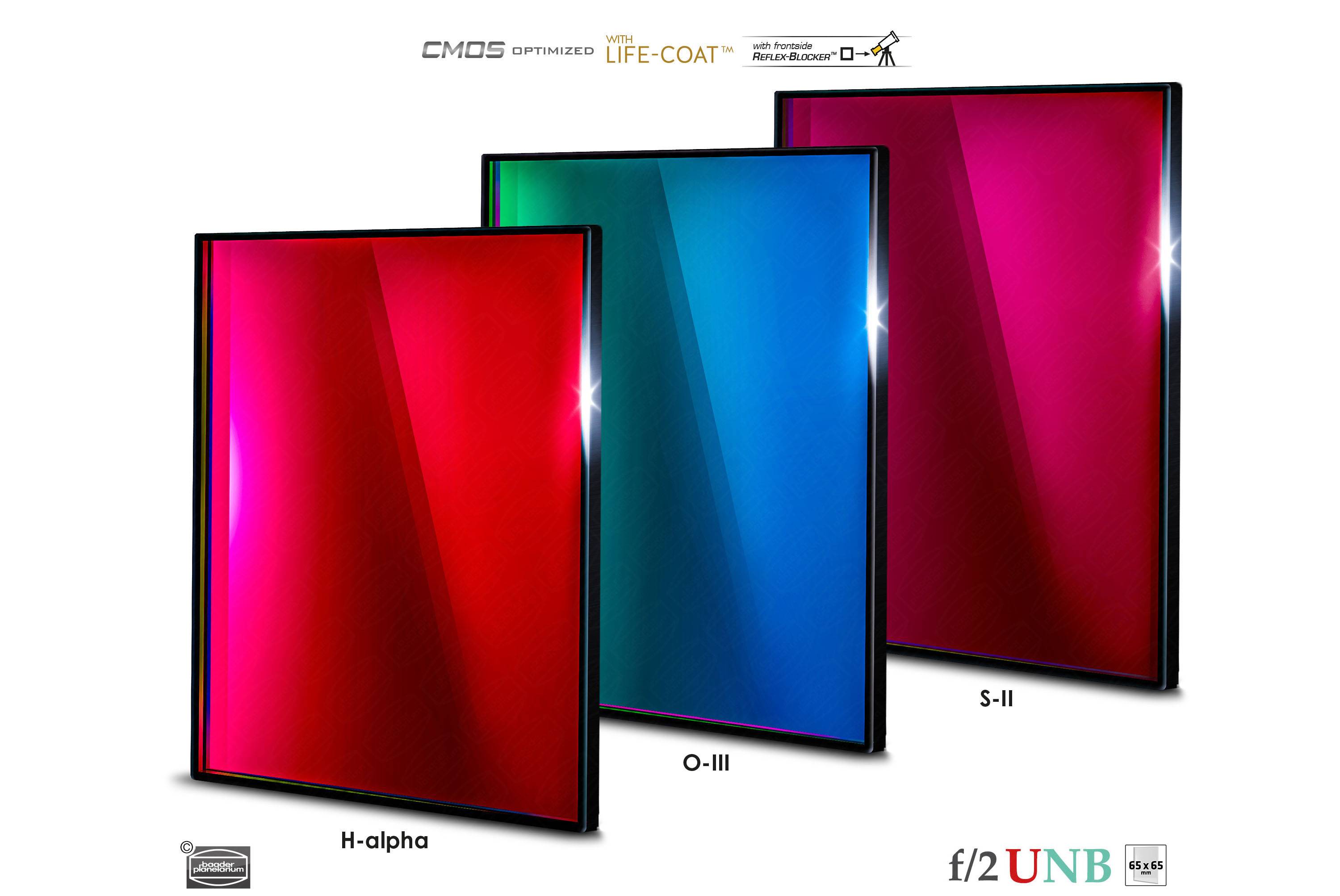 Baader 3.5 / 4nm f/2 Ultra-Highspeed Filtro-Set CMOS-ottimizzato (H-alpha / O-III / S-II) Filtro a Banda Stretta (Nebulare)