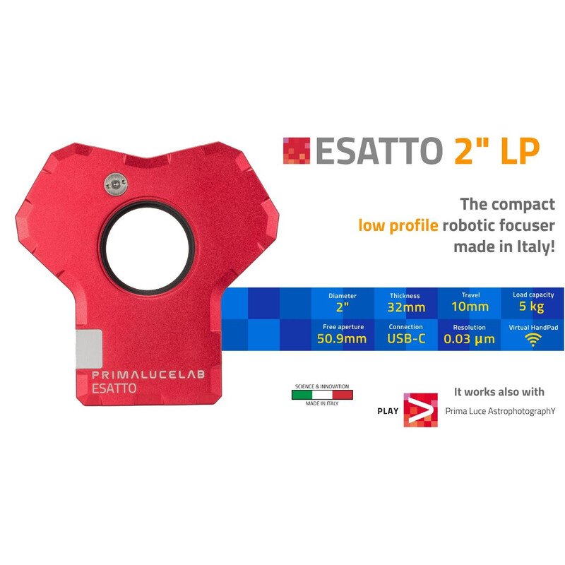 PrimaLuceLab ESATTO 2 low profile focuser per messa a fuoco motorizzata e precisa del telescopio