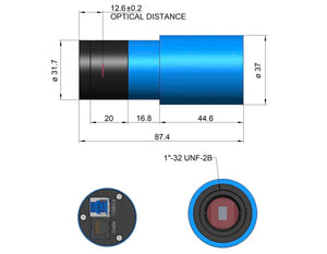 Giordano r gio 662c camera planetaria a colori sensore IMX662 1,2 megapixel USB 3 0 per astrofotografia, riprese planetarie o deep sky