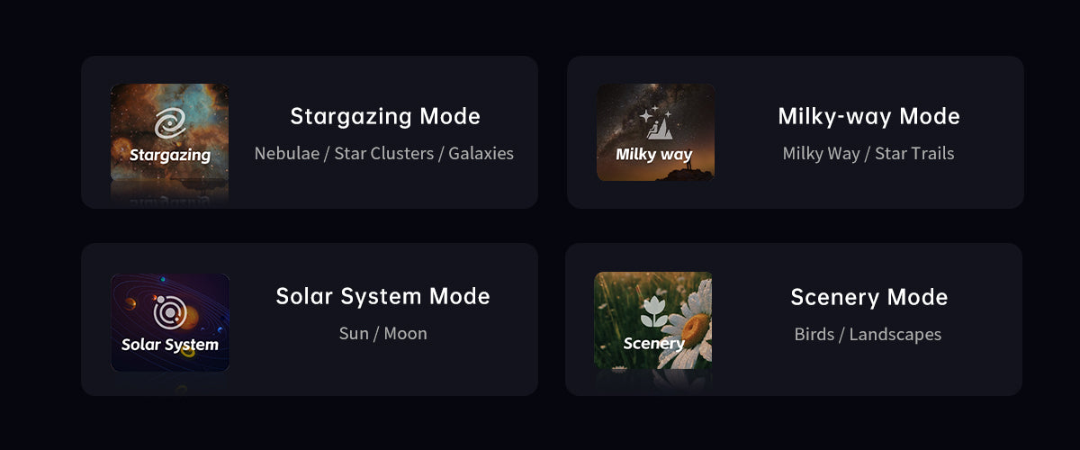 ZWO Seestar S50 Pro: quattro modalita di ripresa per cielo profondo, Sole, Luna e panorami