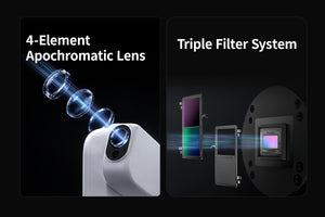 ZWO Seestar S50 Pro: obiettivo apocromatico a 4 elementi e sistema a tripla filtratura