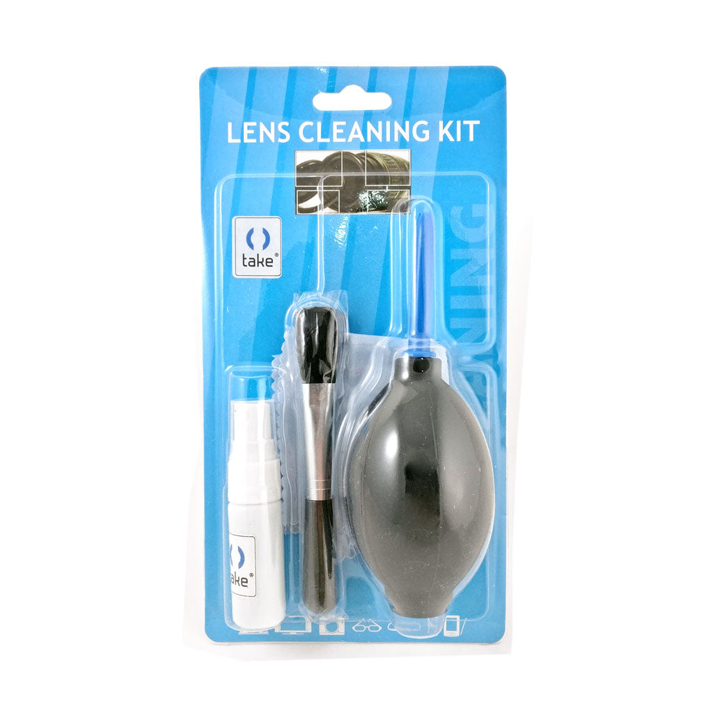 Nehmen Sie das TK-4IN1CK 4-in-1 Reinigungsset mit Pumpe, Bürste, Reinigungsflüssigkeit und Mikrofasertuch mit.
