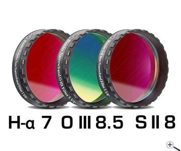 Juego de filtros CCD de banda estrecha Baader 1,25 pol - 3 filtros