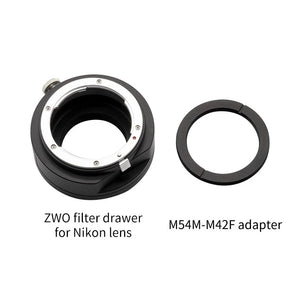 ZWO cassetto porta filtri nikon f adattatore filtri 2 per obiettivi nikon per collegare accessori fotografici o astronomici