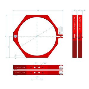 PrimaLuceLab anelli di sostegno rohrschellen plus 180 mm per connessioni e supporto del setup astronomico
