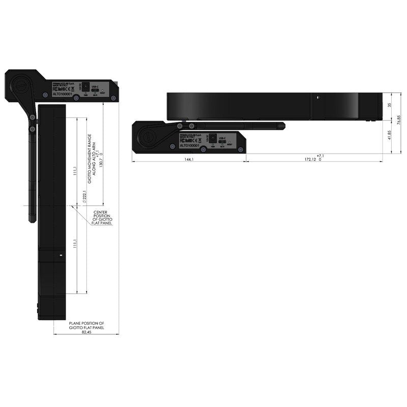 PrimaLuceLab maschera flat field GIOTTO 220 con copertura telescopio ALTO per flat field e calibrazione in astrofotografia