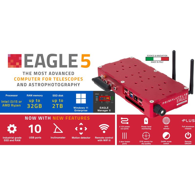 PrimaLuceLab EAGLE 5 Pro per controllo e gestione avanzata del setup astrofotografico