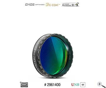Filtro Baader O-III de banda ultra estrecha de 1,25 pulgadas y 4 nm (optimizado para CMOS)