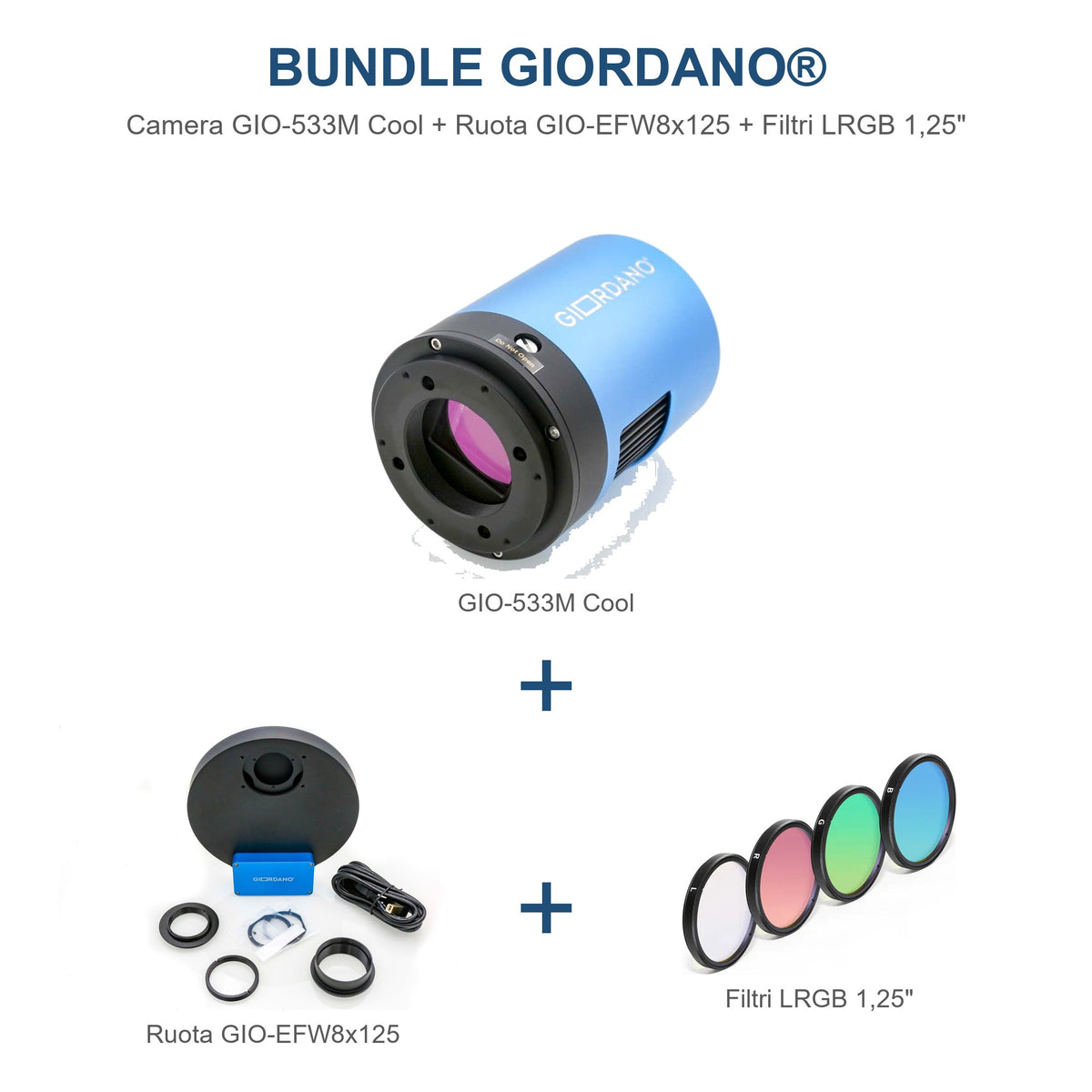 Bundle GIORDANO® GIO-533M Cool + Ruota Portafiltri GIO-EFW8x125 + Filtri LRGB 1,25"