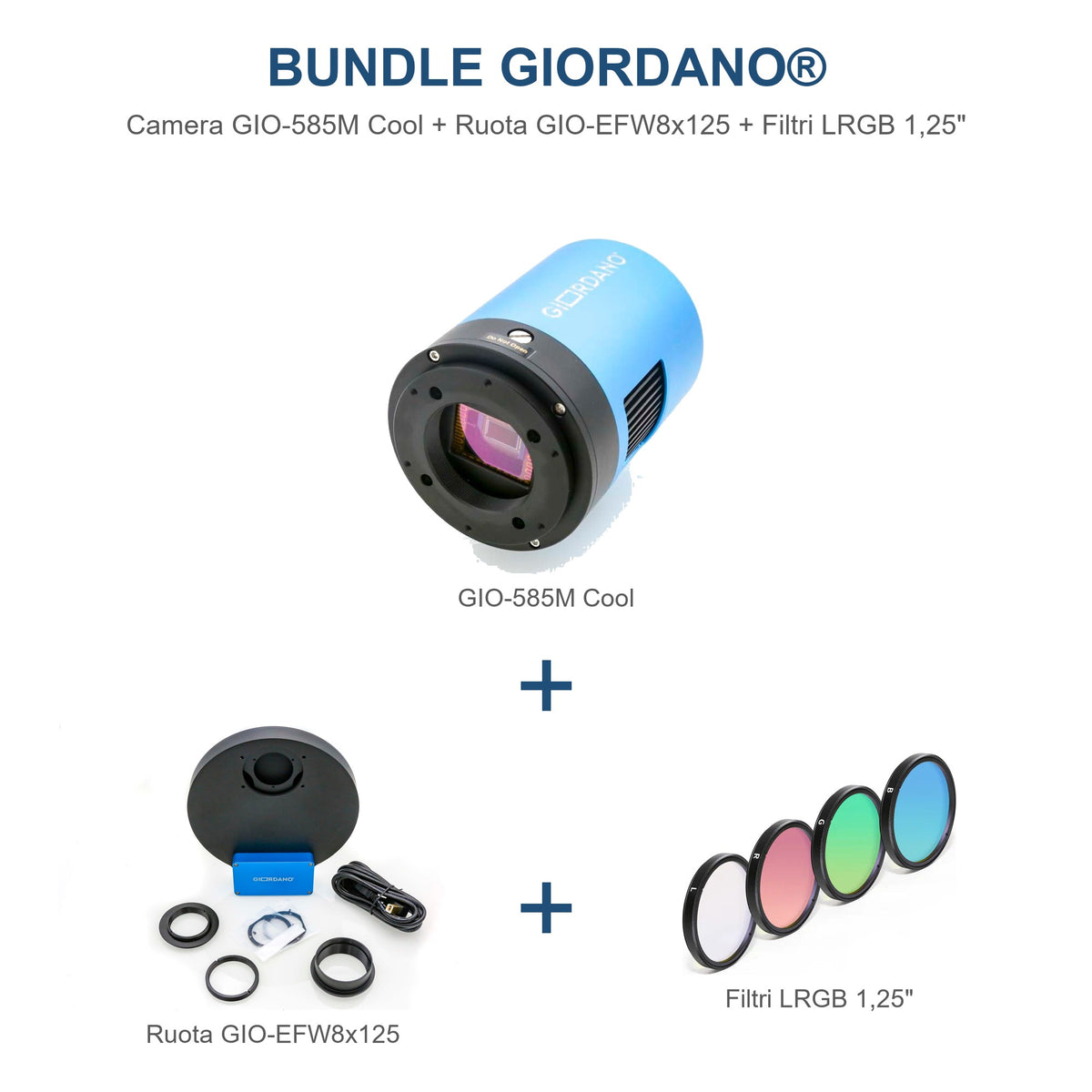 Bundle GIORDANO® GIO-585M Cool + Ruota Portafiltri GIO-EFW8x125 + Filtri LRGB 1,25"