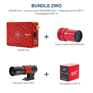 Bundle ZWO ASIAIR Plus + Camera Guida ASI220MM Mini + Telescopio Guida 30F5 + Focheggiatore EAF N