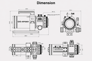 Giordano APO601 telescopio apo 60mm f 4 66 full frame per astrofotografia