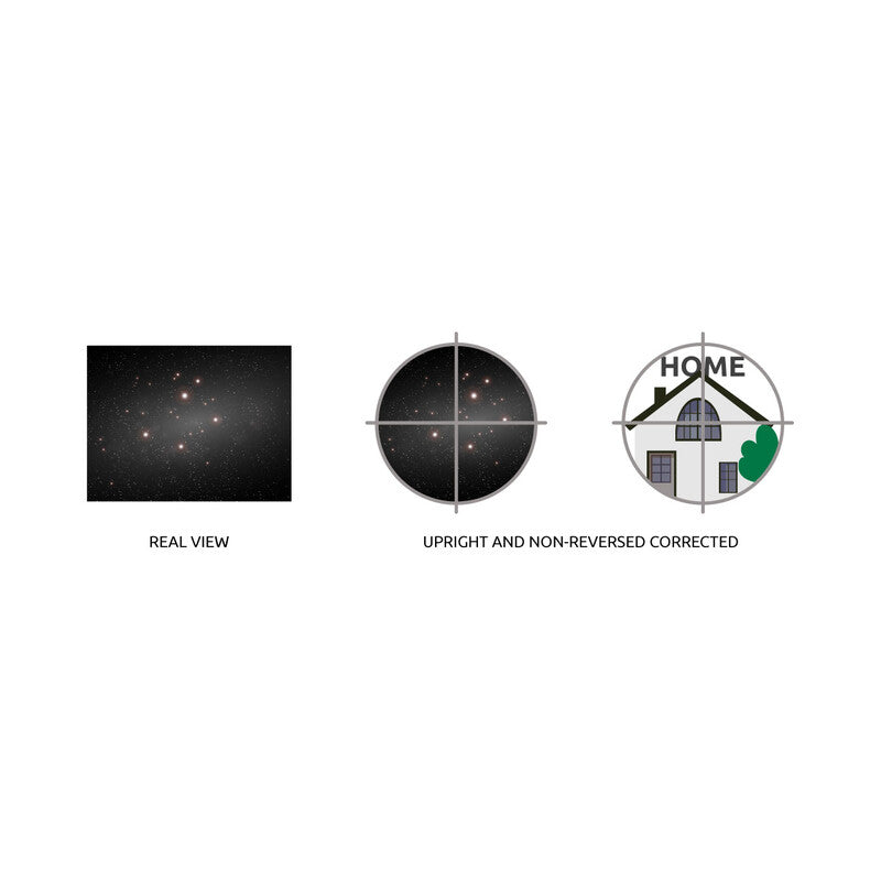 Omegon Cercatore 9x50 angolo retto con immagine raddrizzata verticalmente ed orizzontalmente, nero mirino ottico