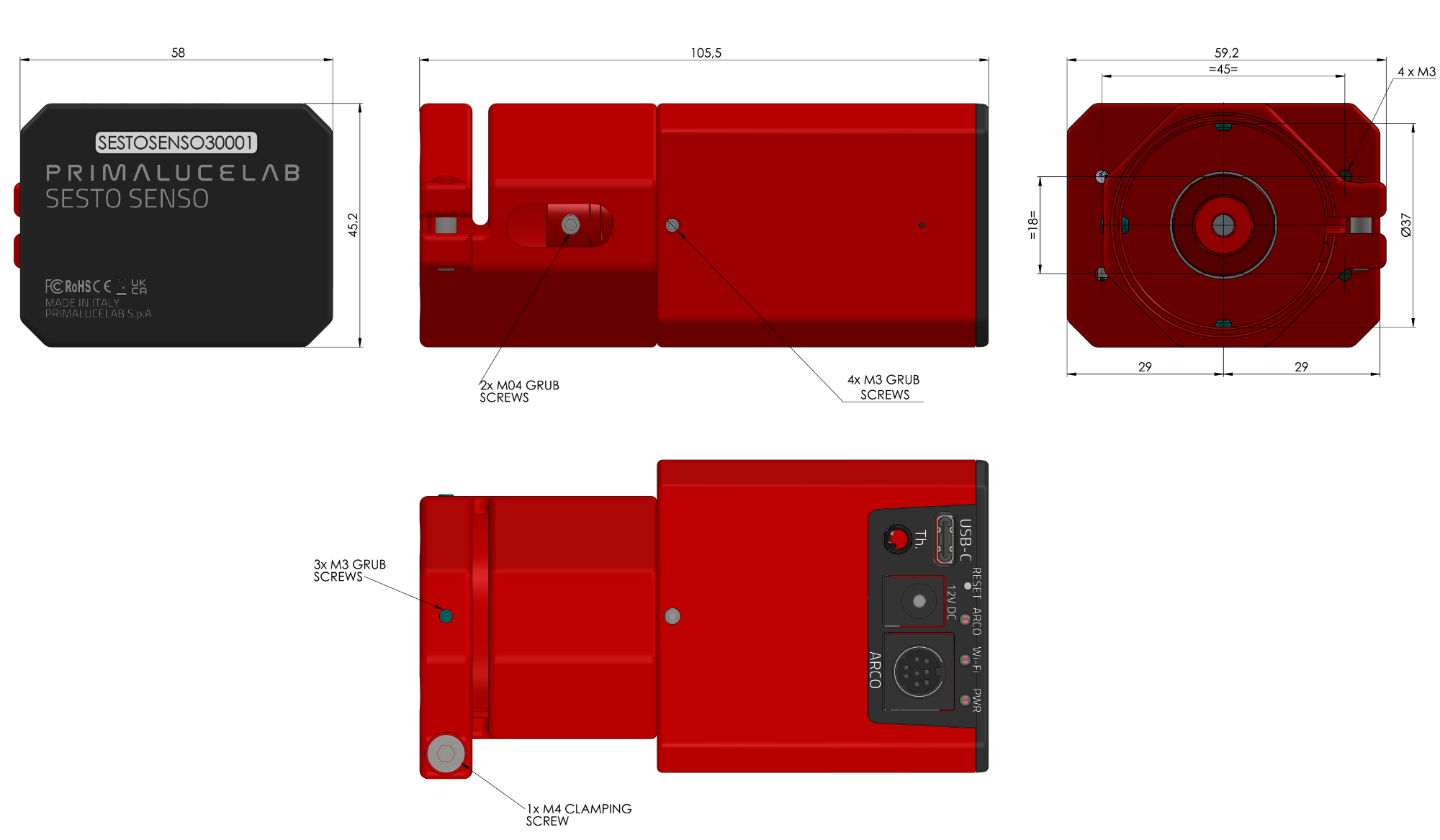 PrimaLuceLab sesto senso 3 motore di messa a fuoco robotico USB c Wi‑Fi per focheggiatori crayford e a cremagliera