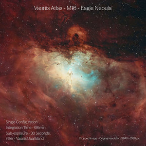Nebulosa Aquila M16 ripresa con Vaonis Atlas (68 minuti, filtro dual band)