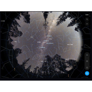 Vaonis Atlas – vista all-sky nell'app Gaia con le costellazioni