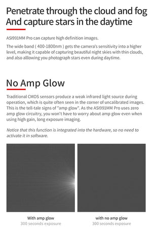 ZWO asi991mm p camera astronomica ingaas nir swir per astrofotografia, riprese planetarie o deep sky