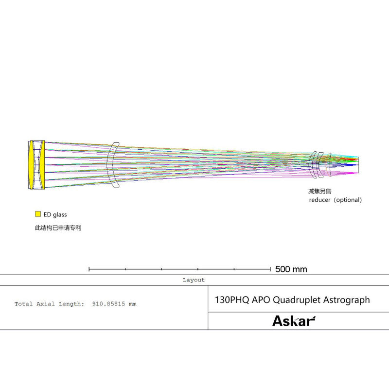 Askar Rifrattore Apocromatico AP 130/1000 130PHQ OTA telescopio