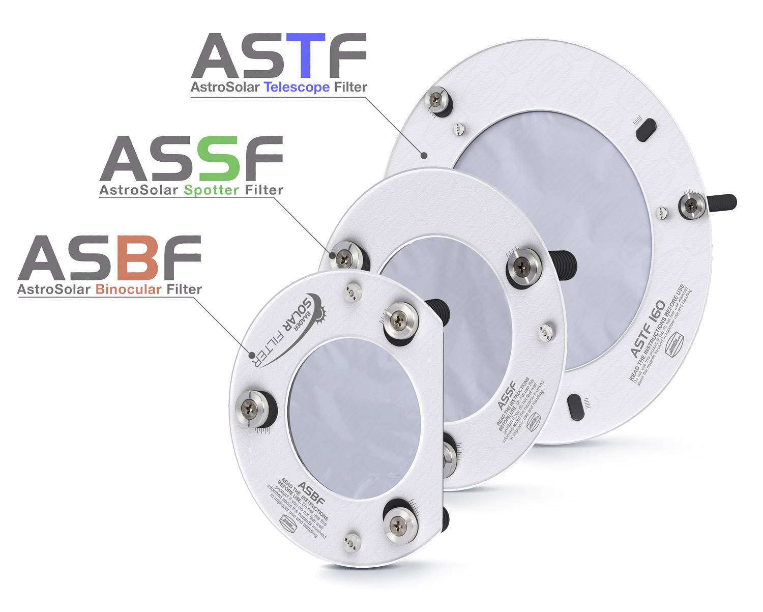 ASBF: AstroSolar Binocular Filtro OD 5.0 (50mm - 100mm) Filtro Solare (Luce Bianca)