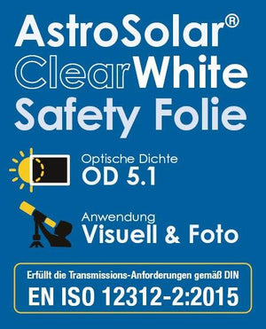 AstroSolar® ClearWhite Safety Film OD 5.1 (100x50, 117x117cm) Filtro Solare (Luce Bianca)