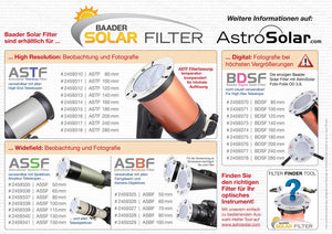 ASTF: AstroSolar Telescope Filtro OD 5.0 (80mm - 280mm) Filtro Solare (Luce Bianca)