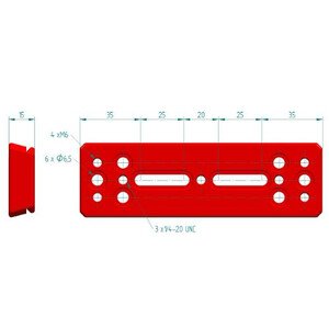 PrimaLuceLab prismenschiene plus vixen style 140 mm per connessioni e supporto del setup astronomico