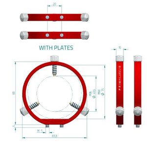 PrimaLuceLab anelli da guida PLUS 80mm per autoguida e puntamento del telescopio